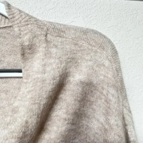 NWOT Wool Blend Oversized Very Soft Tan Open Front Knit Cardigan - Picture 8 of 13